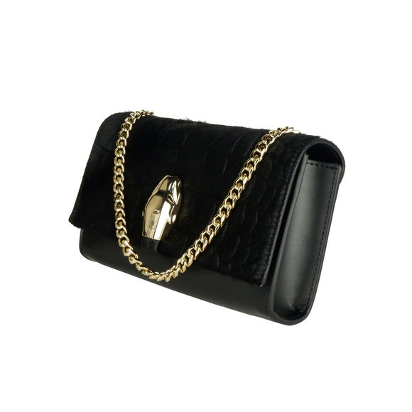 Cavalli Class Nero Calfskin Crossbody Bag - Picture 2 of 3